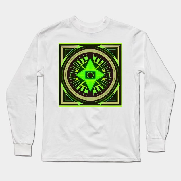 Green and black Long Sleeve T-Shirt by mdr design